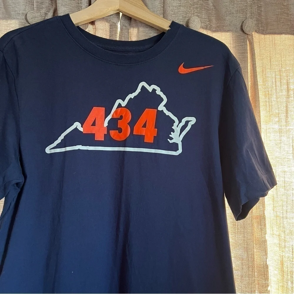 Nike Dri Fit University of Virginia 434 Area Code Blue Tee Shirt Size Small